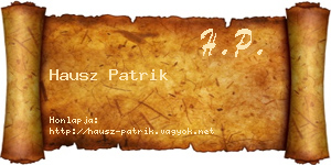 Hausz Patrik névjegykártya